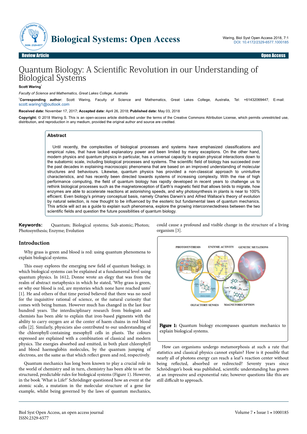 A Scientific Revolution in Our Understanding of Biological Systems