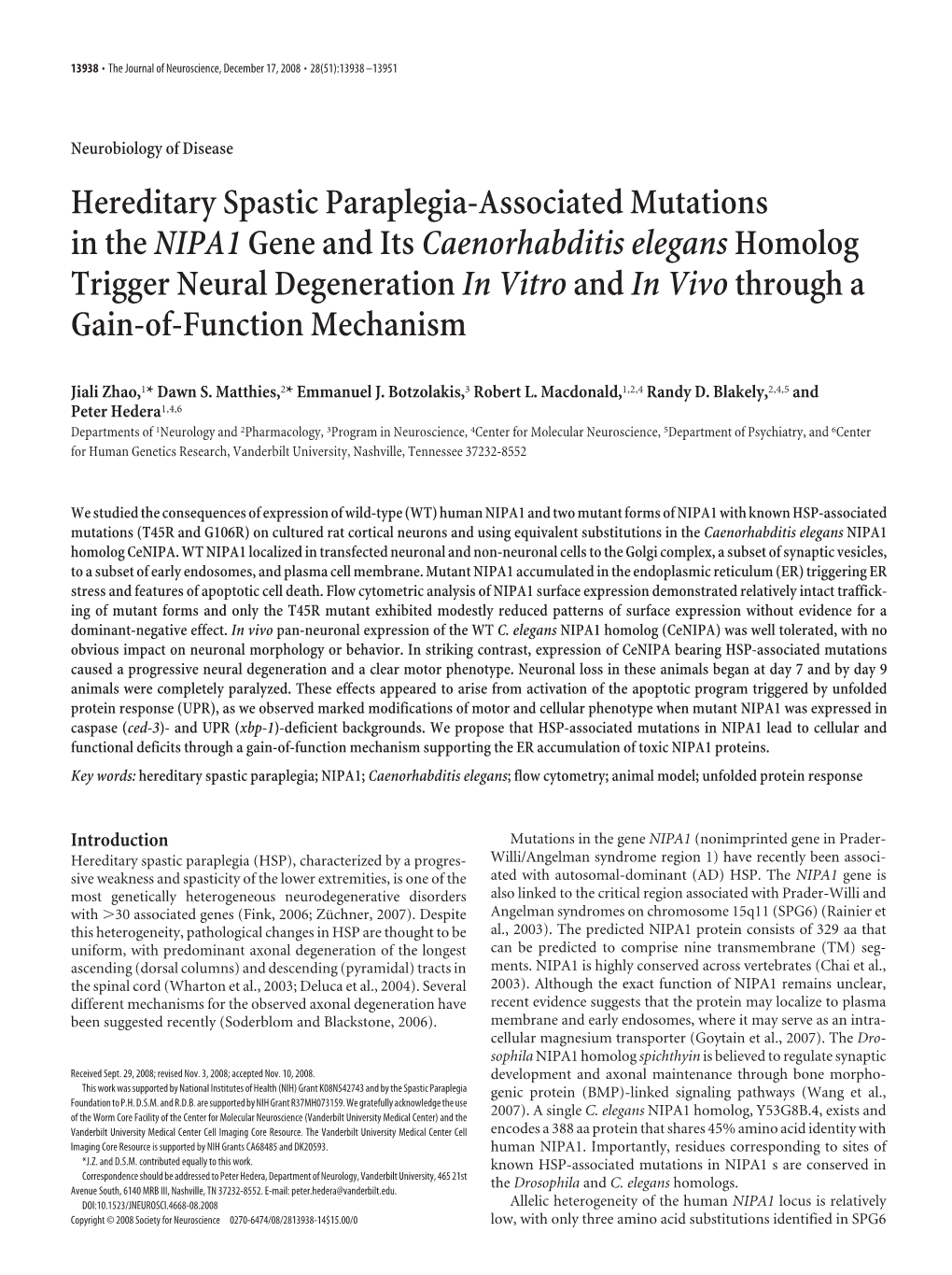 Hereditary Spastic Paraplegia-Associated Mutations In