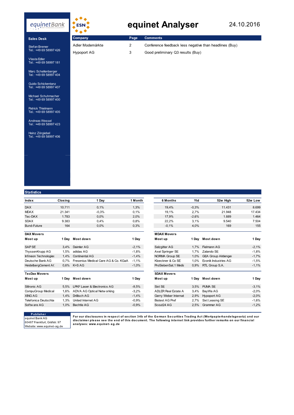 Equinet Bank Research