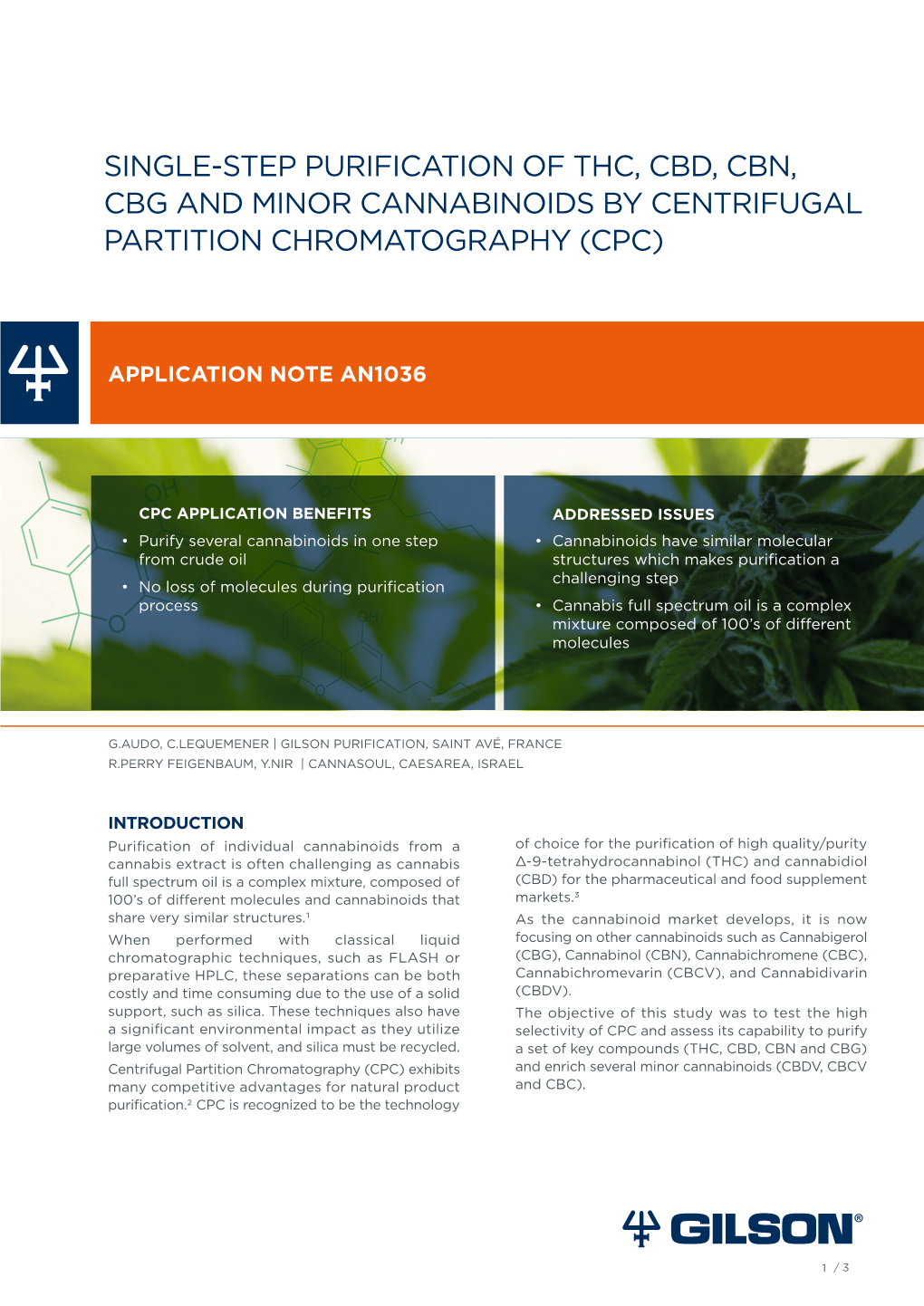 Single-Step Purification of Thc, Cbd, Cbn, Cbg and Minor Cannabinoids by Centrifugal Partition Chromatography (Cpc)