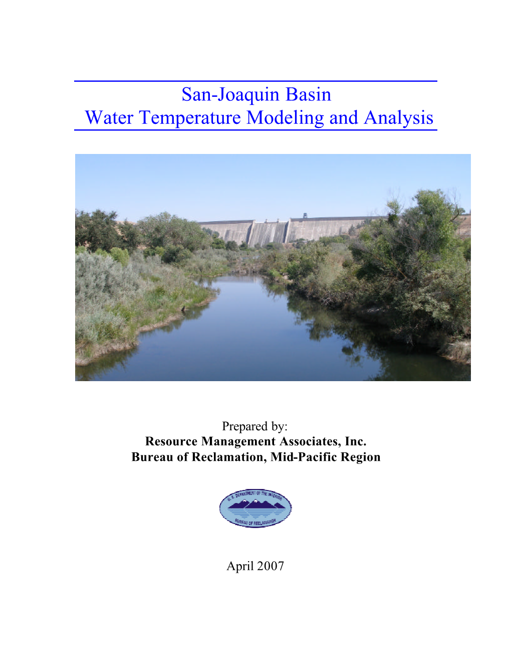 San-Joaquin Basin Water Temperature Modeling and Analysis