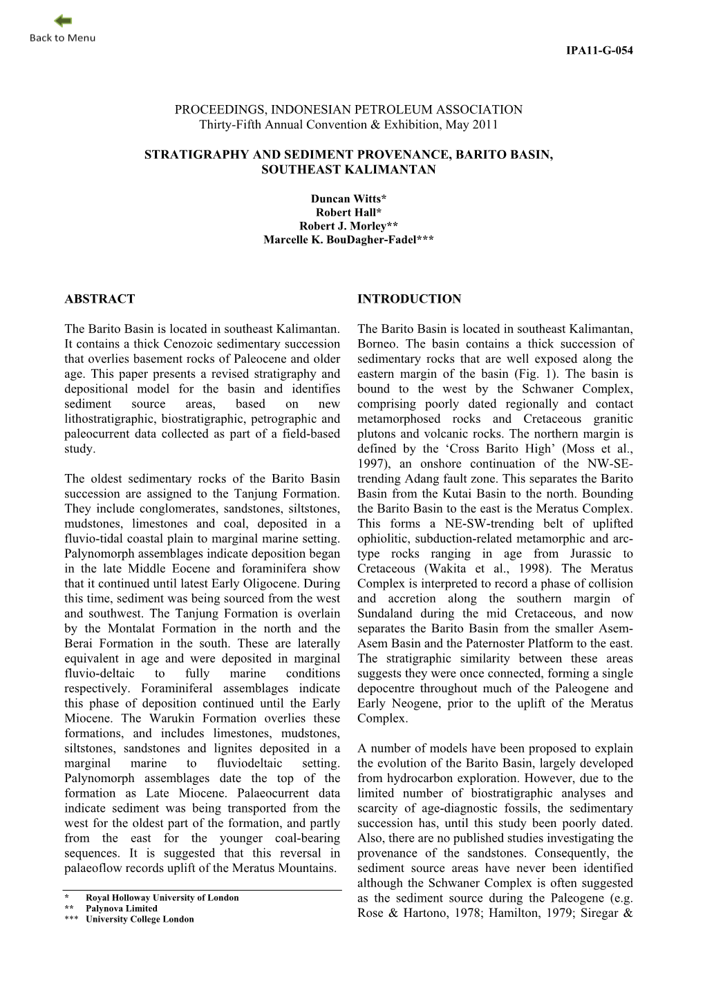 Stratigraphy and Sediment Provenance, Barito Basin, Southeast Kalimantan