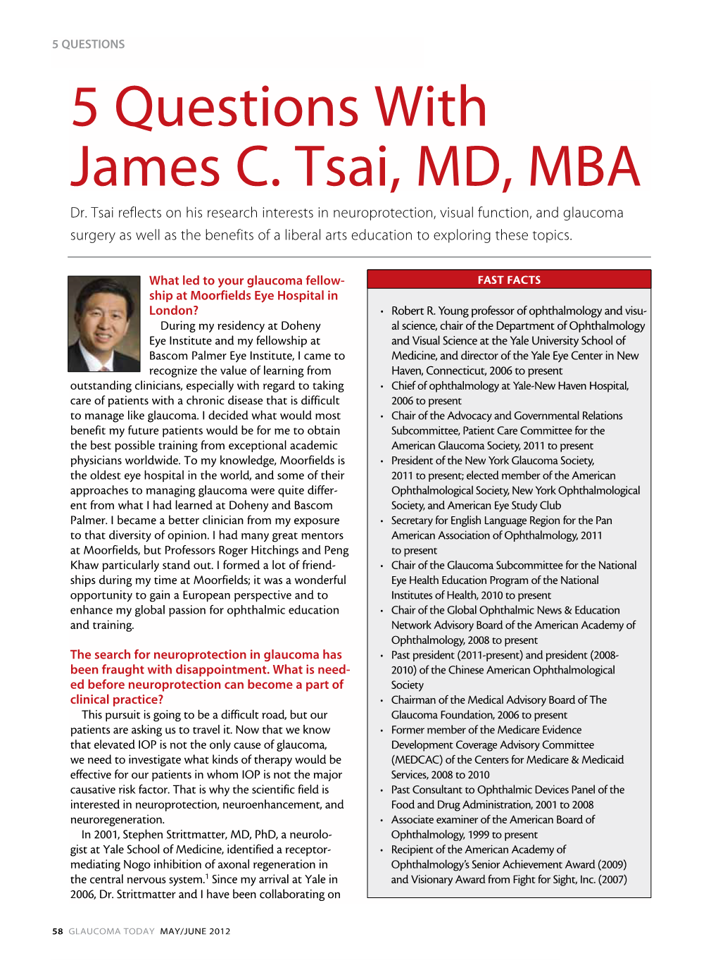 5 Questions with James C. Tsai, MD, MBA Dr