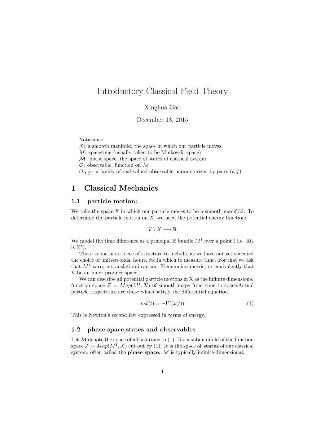 Introductory Classical Field Theory