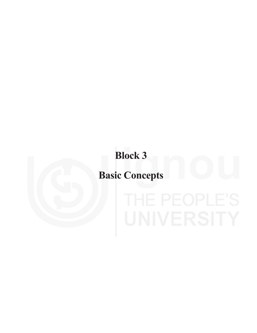 Block 3 Basic Concepts Basic Concepts