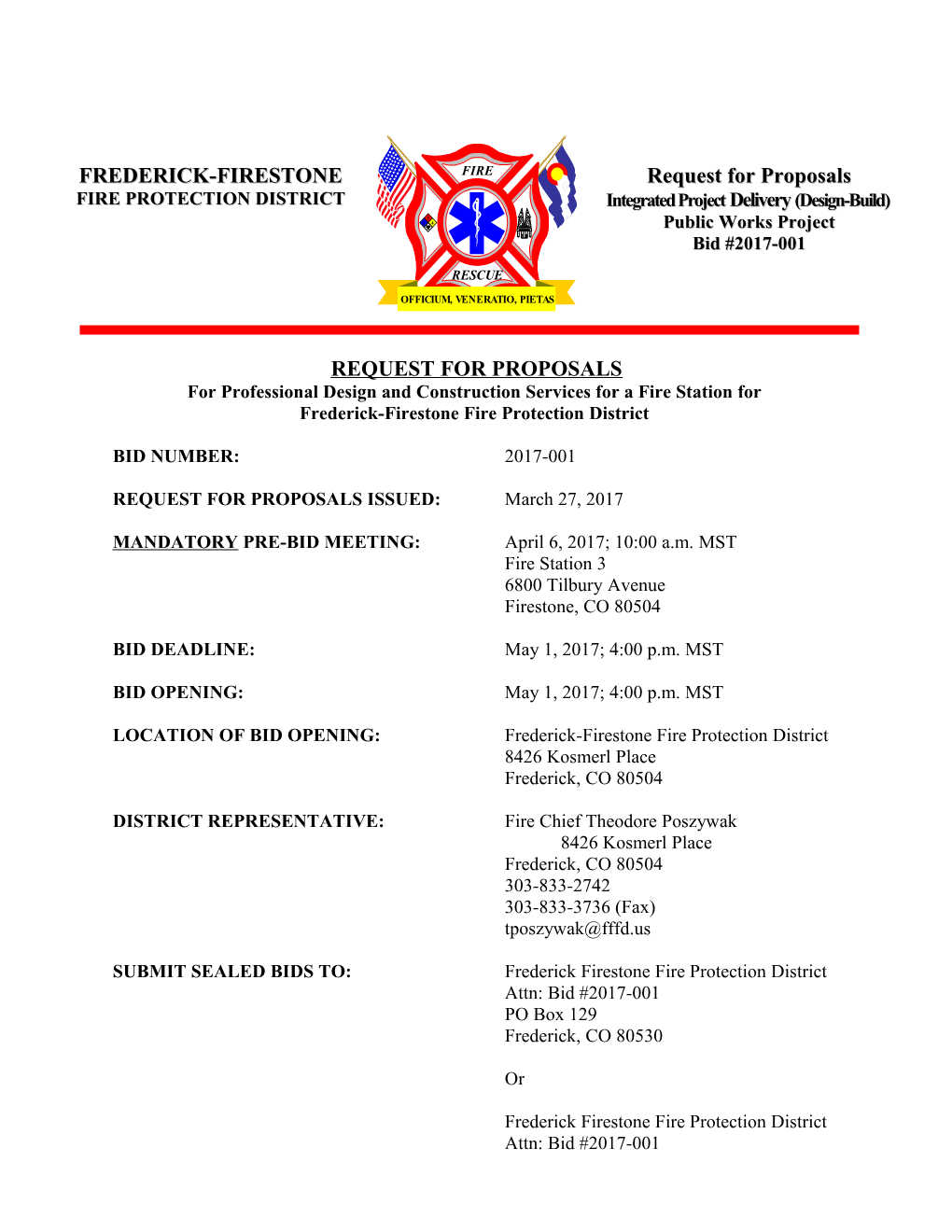 Station 4 Design & Construction for Frederick-Firestone Fire Protection District