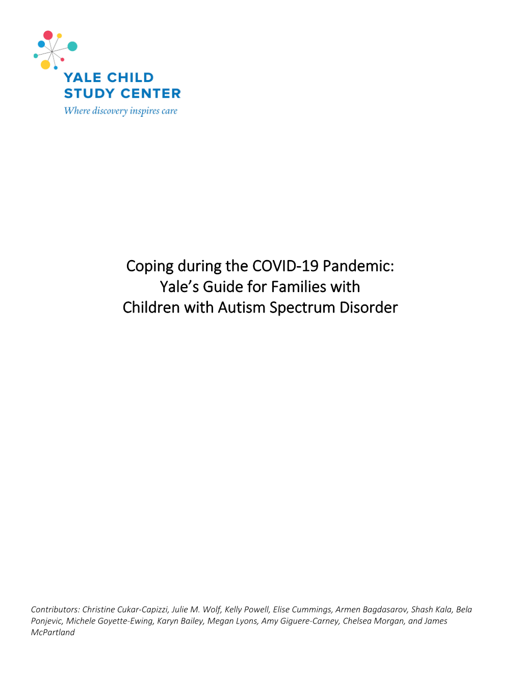 Yale's Guide for Families with Children with Autism Spectrum