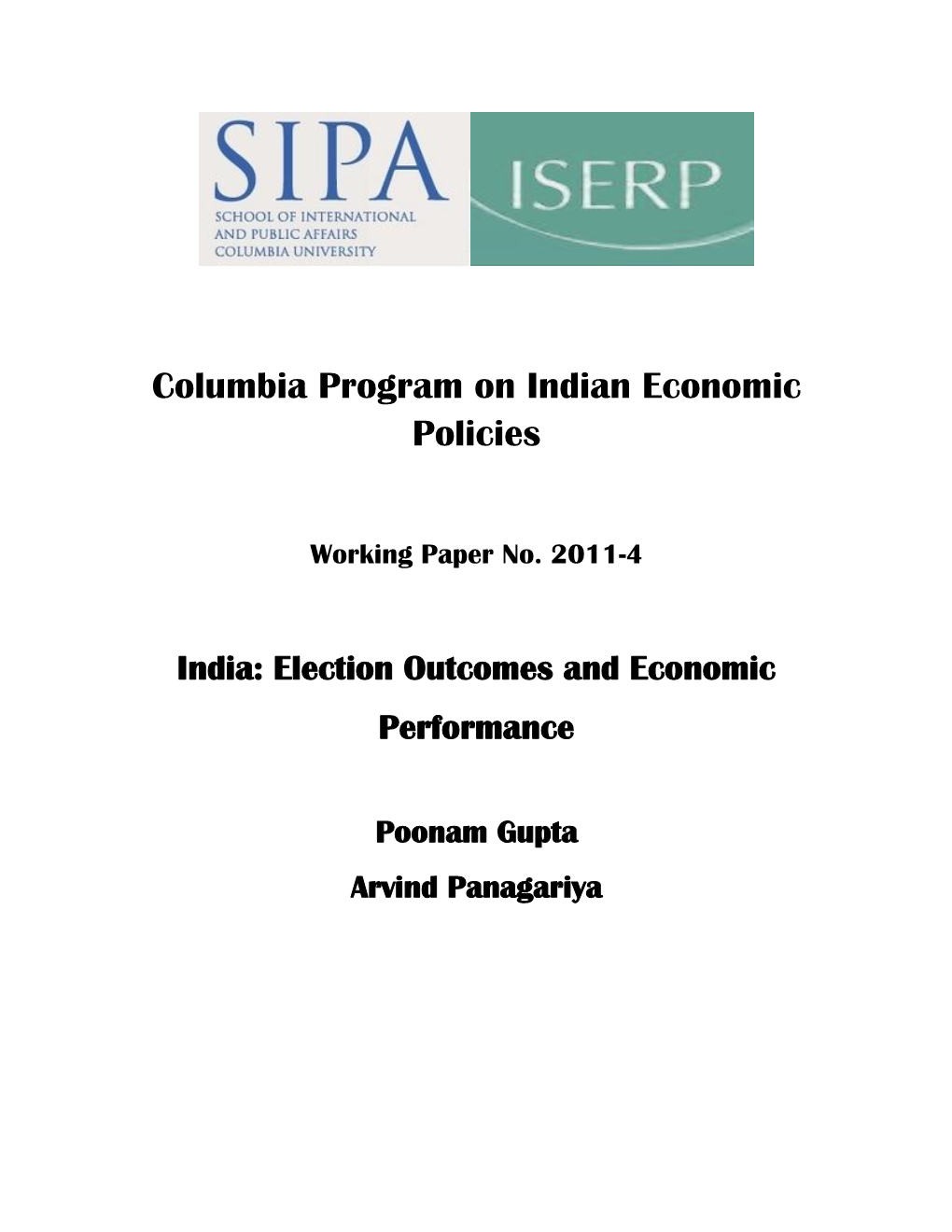 Columbia Program on Indian Economic Policies