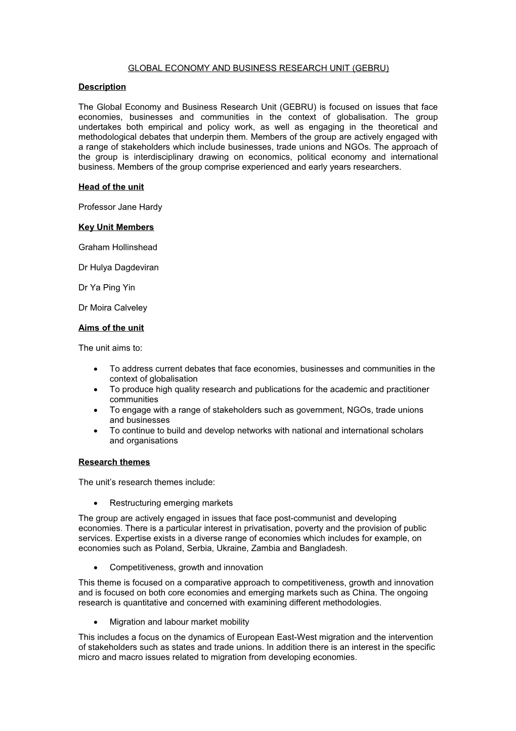 Global Economy and Business Research Unit (Gebru) s1