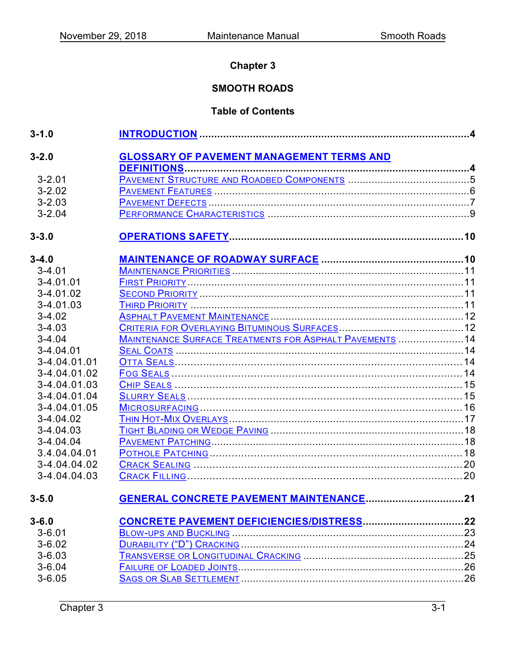 Mndot Maintenance Manual, Chapter 3: Smooth Roads