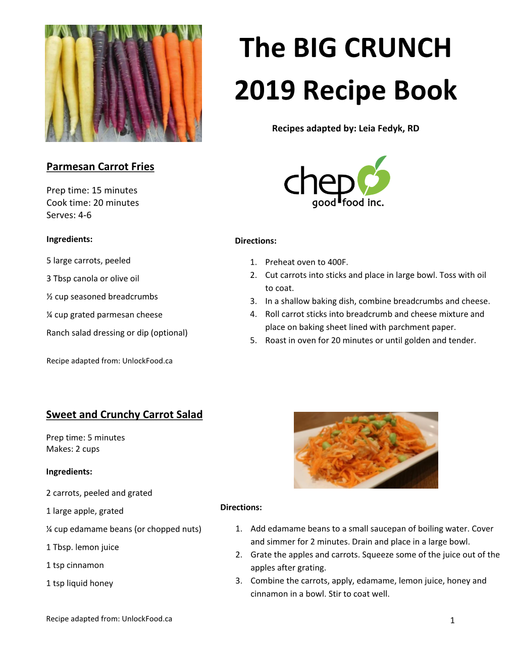 Recipe Booklet 2019