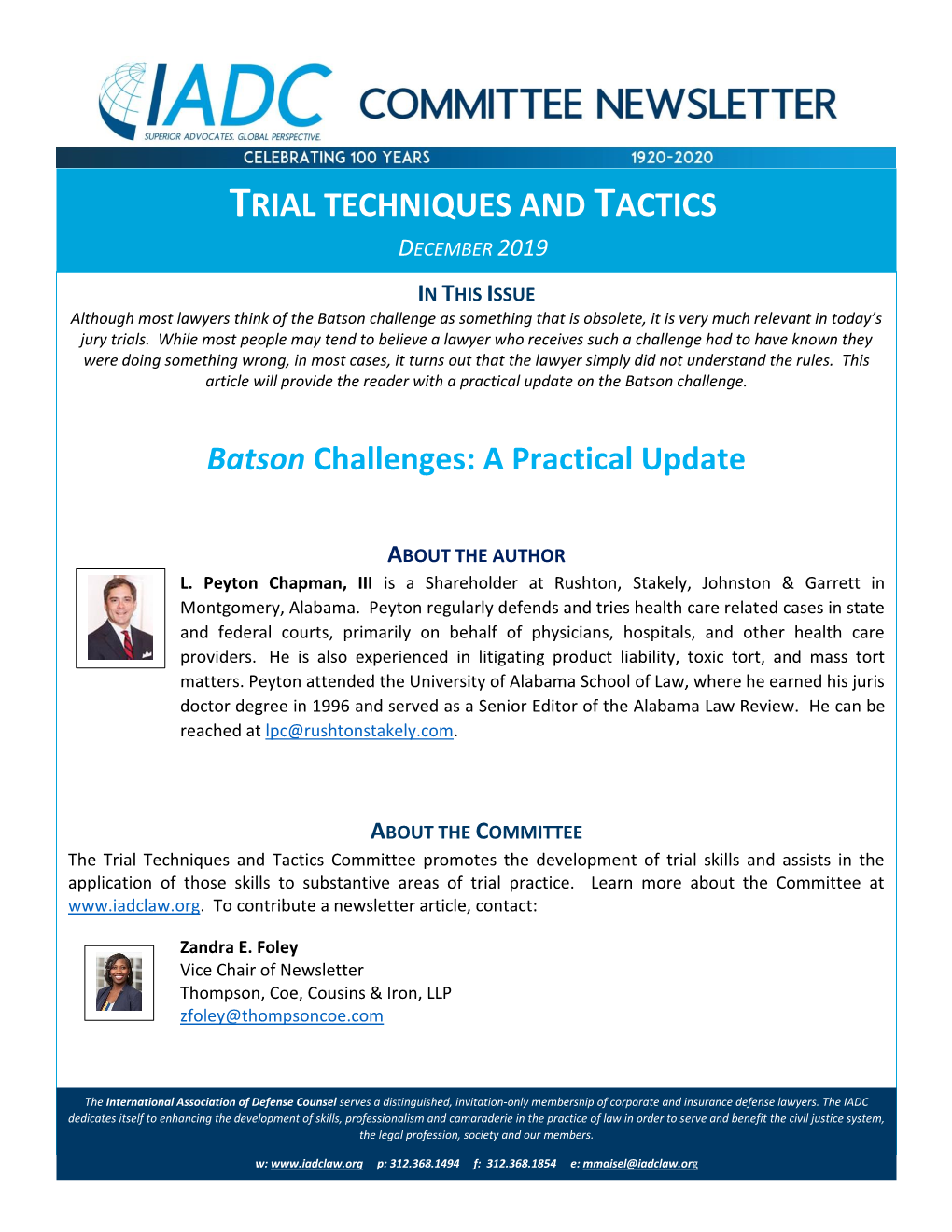 Trial Techniques and Tactics