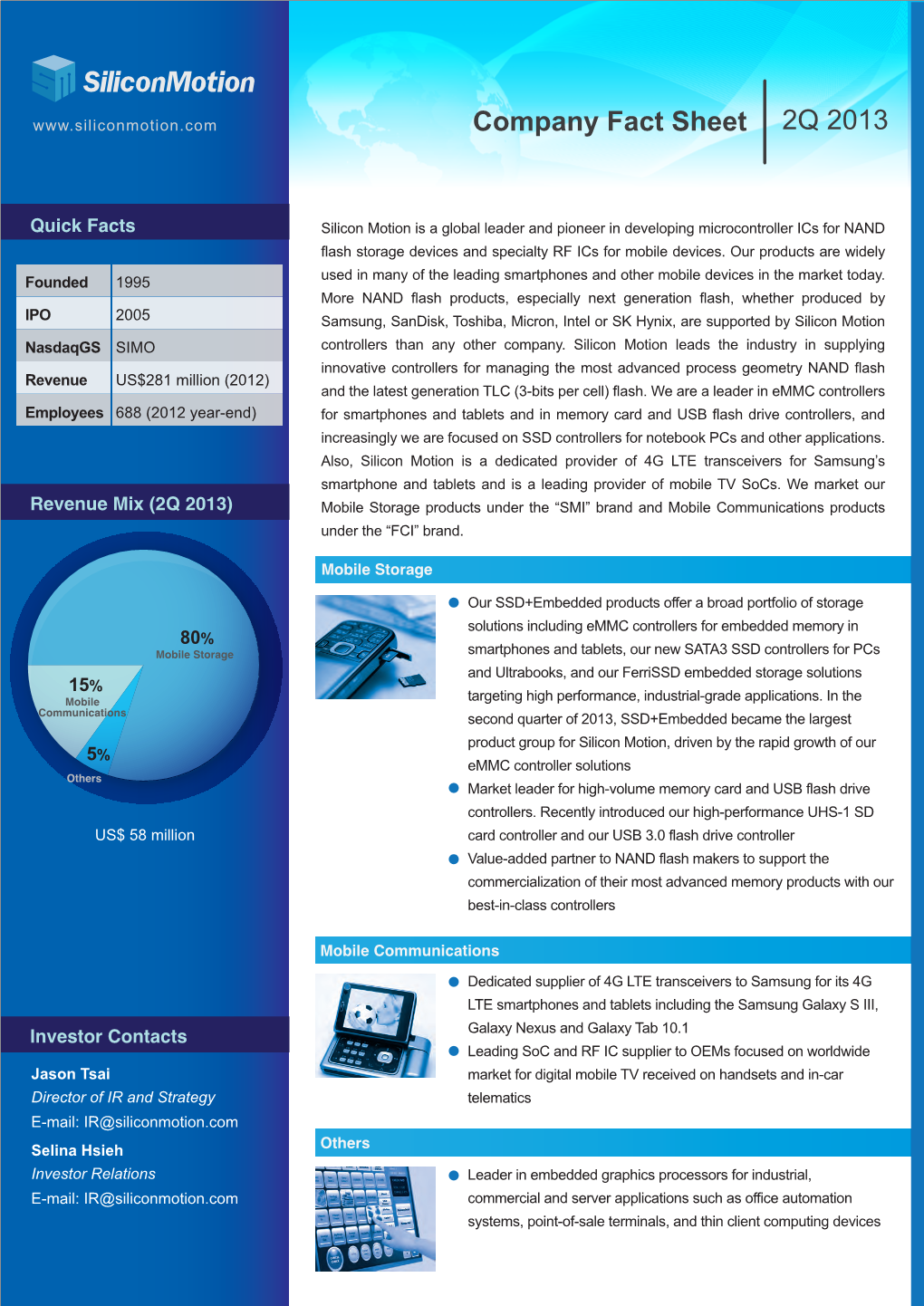 2Q 2013 Company Fact Sheet