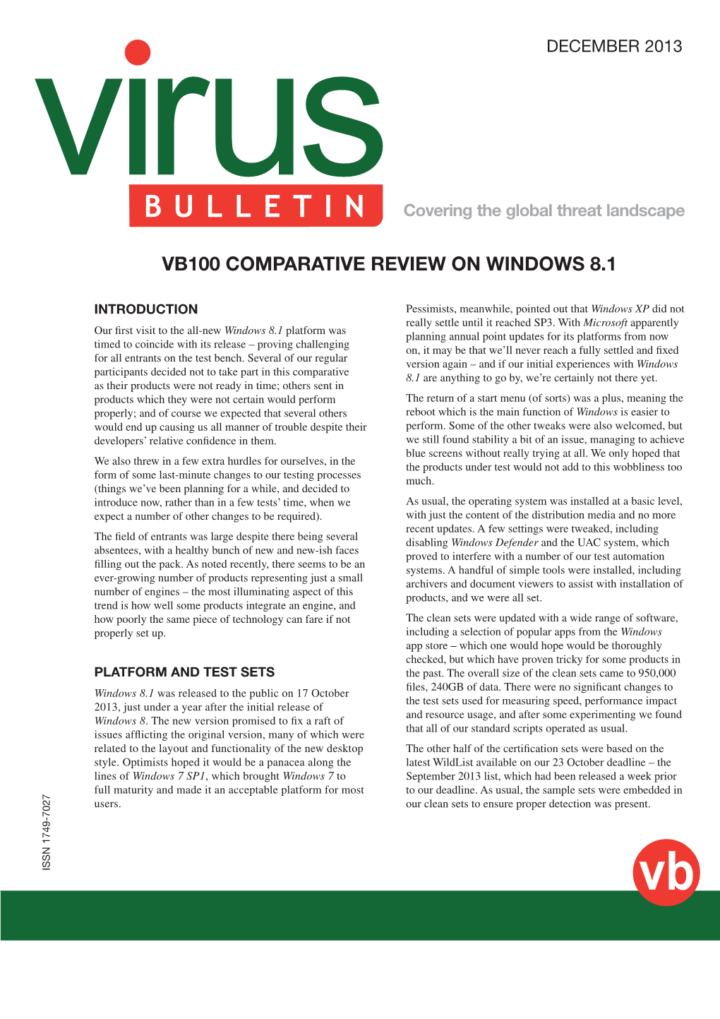 Vb100 Comparative Review on Windows 8.1