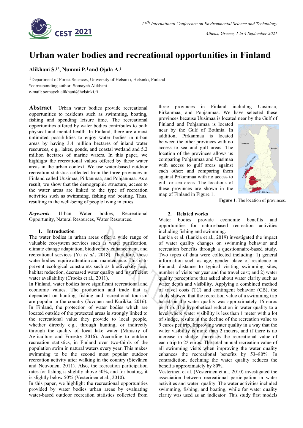 Ions Onto Diatomite from Aqueous Solution