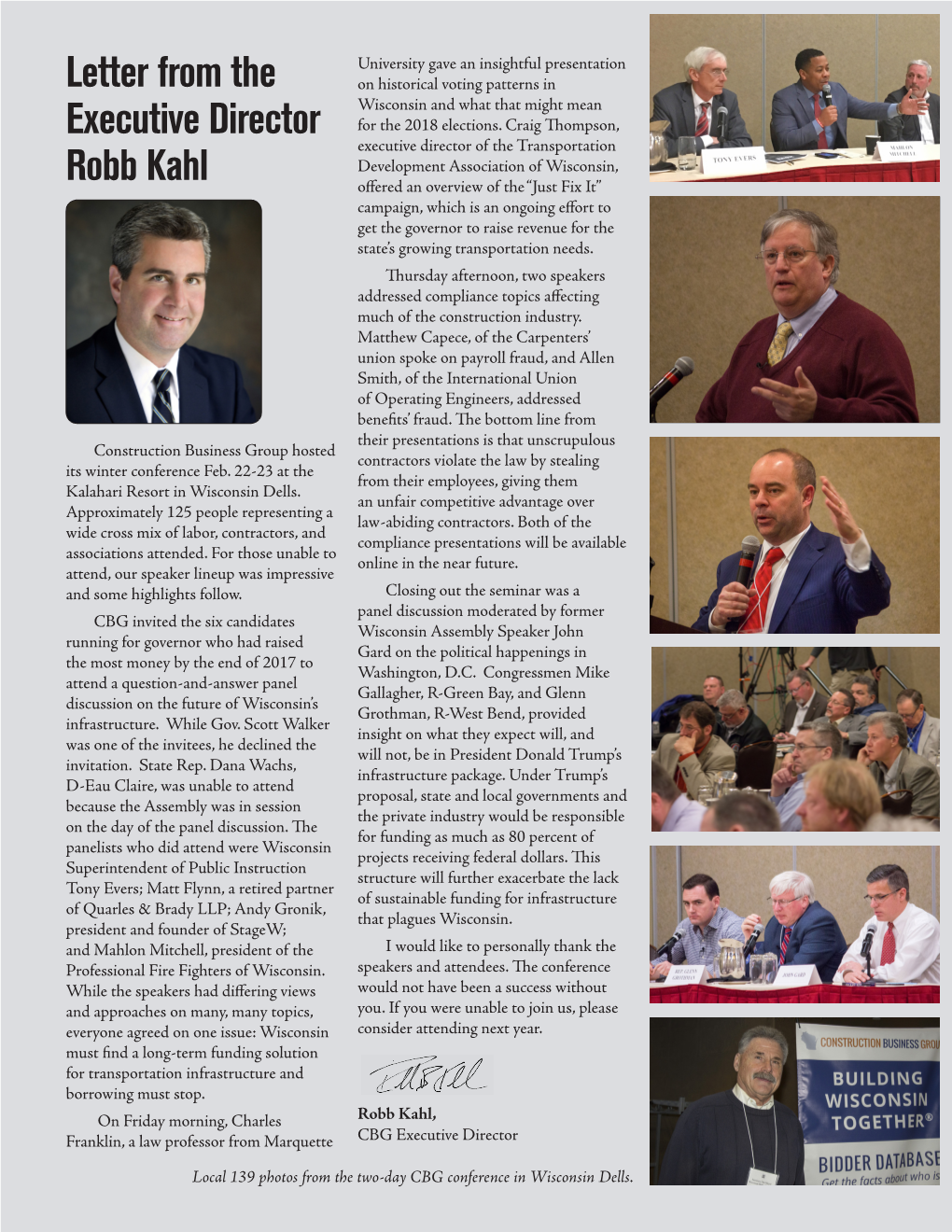 Letter from the Executive Director Robb Kahl