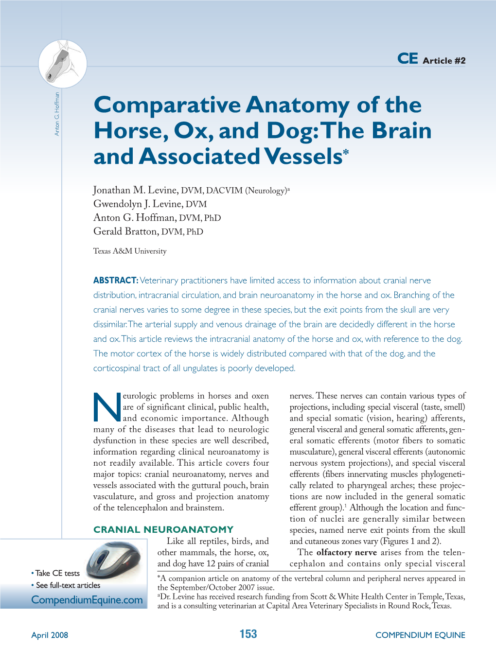 Comparative Anatomy of the Horse, Ox, and Dog:The Brain And