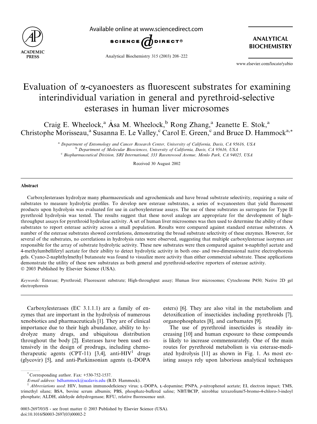 Evaluation of O-Cyanoesters As Fluorescent Substrates For