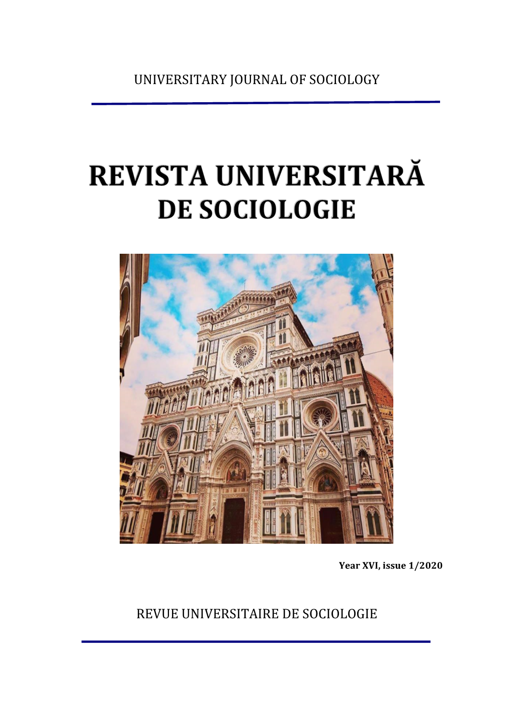 Universitary Journal of Sociology Revue Universitaire De Sociologie