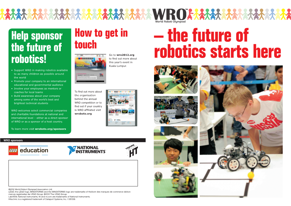 Help Sponsor the Future of Robotics! How to Get in Touch