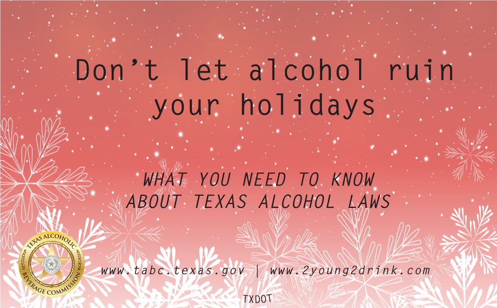 Don't Let Alcohol Ruin Your Holidays