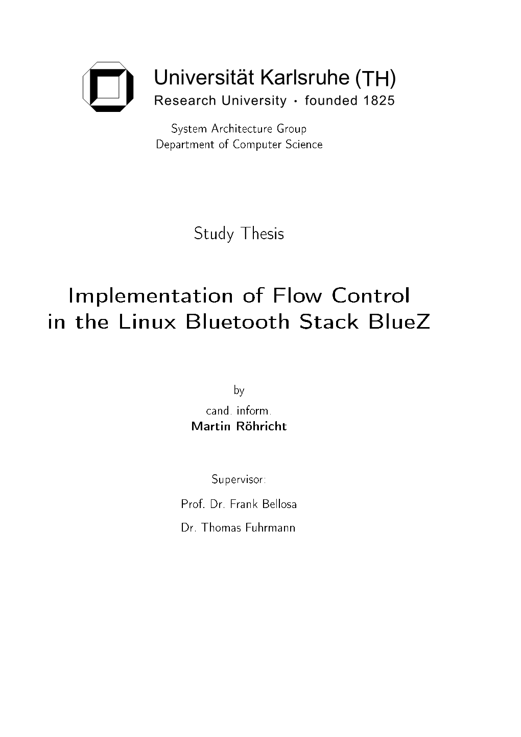 Implementation of Flow Control in the Linux Bluetooth Stack Bluez