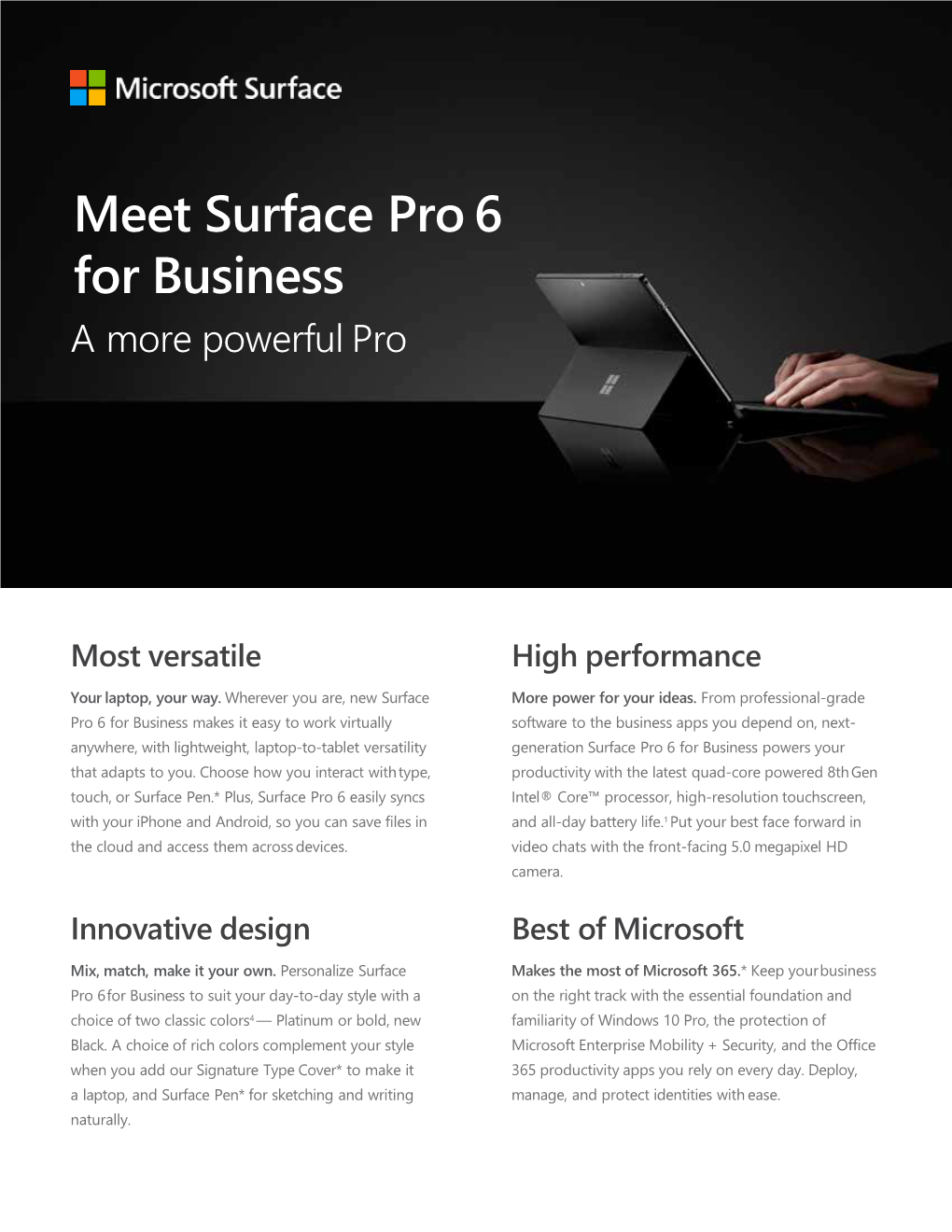 Meet Surface Pro 6 for Business a More Powerful Pro