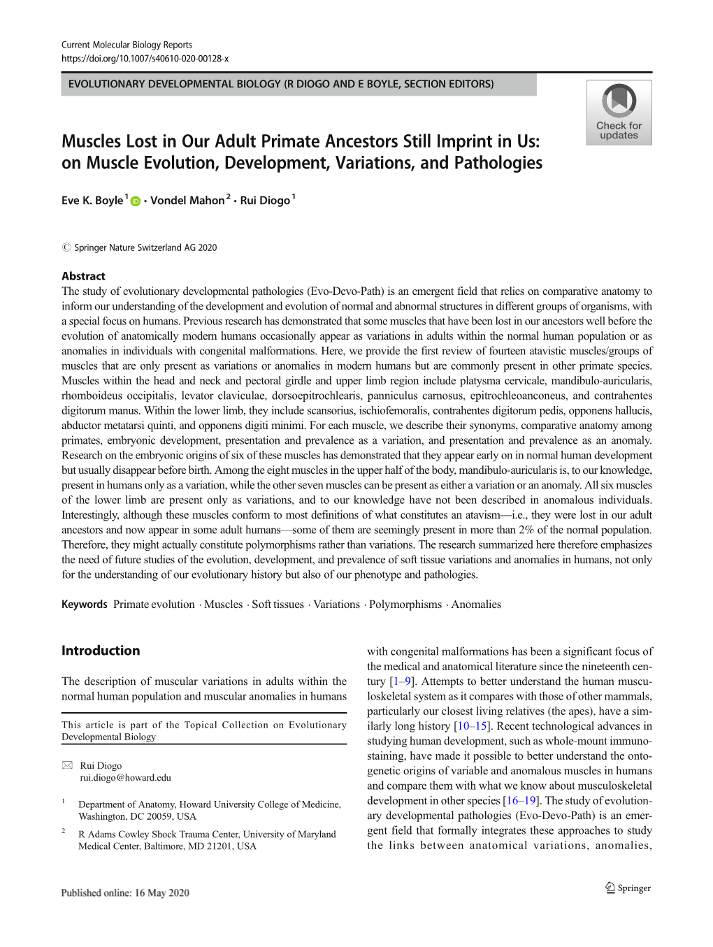 Muscles Lost in Our Adult Primate Ancestors Still Imprint in Us: on Muscle Evolution, Development, Variations, and Pathologies