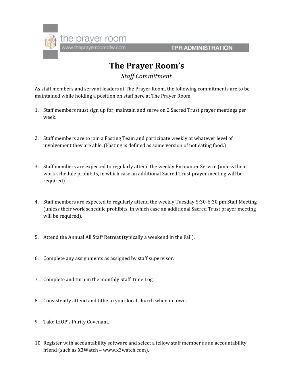 The Prayer Room S