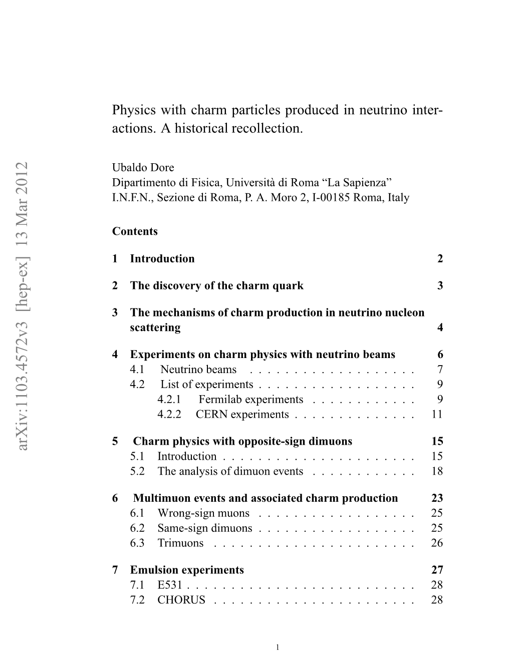 Physics with Charm Particles Produced in Neutrino Interactions. a Historical