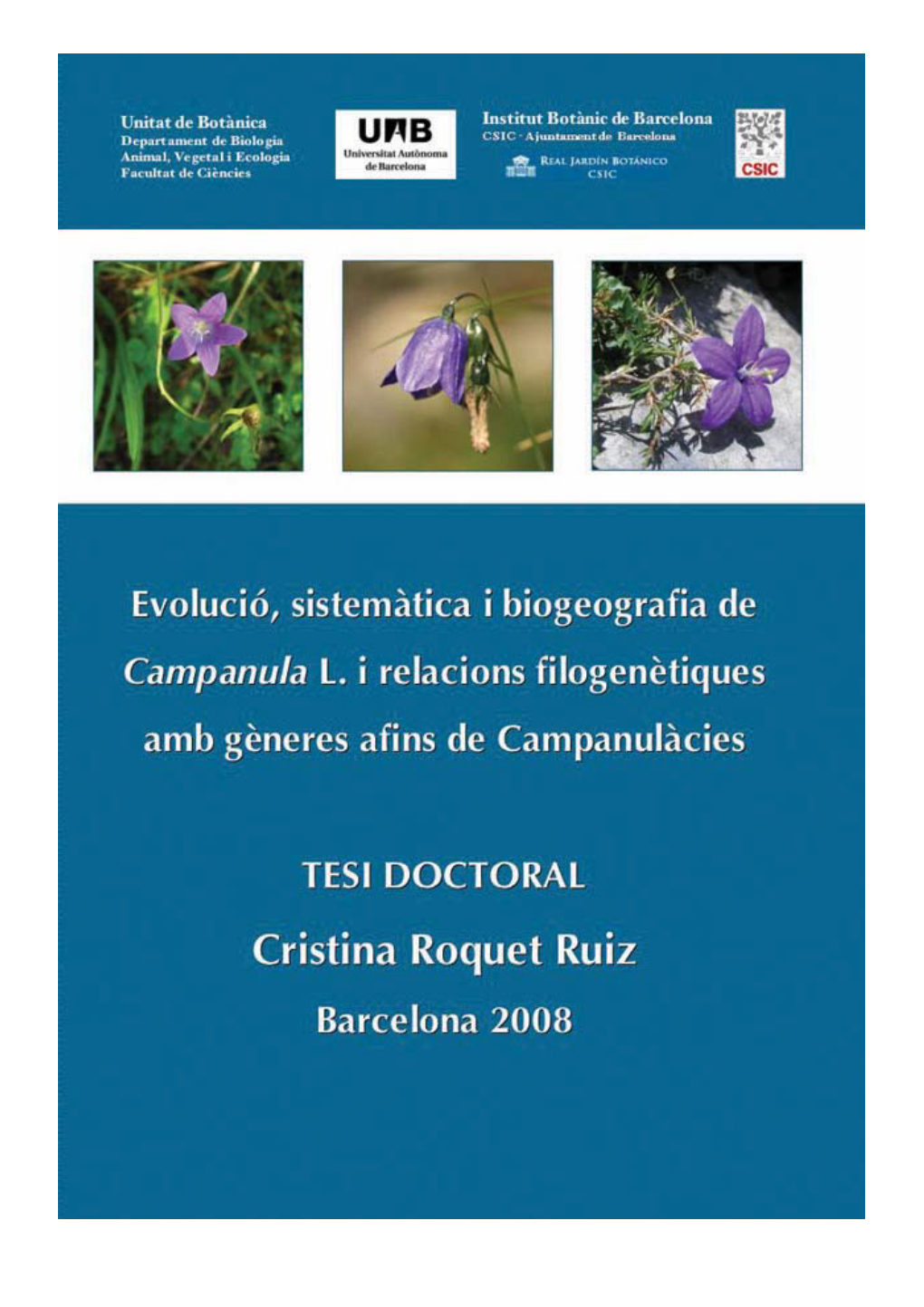 Evolució, Sistemàtica I Biogeografia De Campanula L. I Relacions