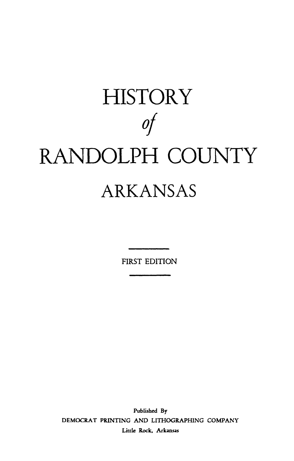 History Randolph County