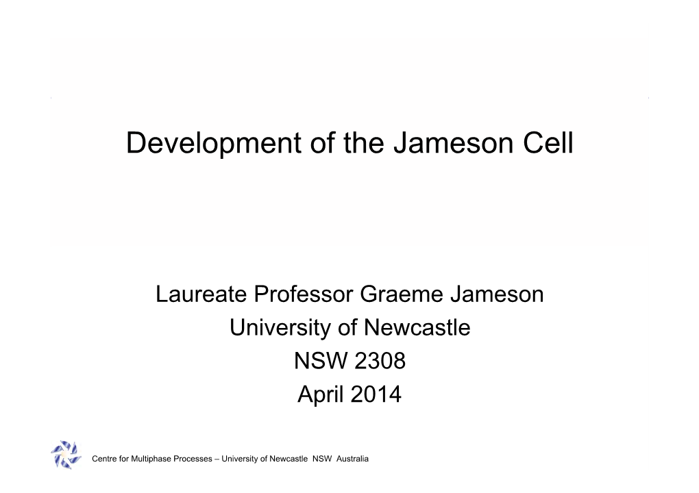 Jameson Cell NSW Science Meeting April 2014