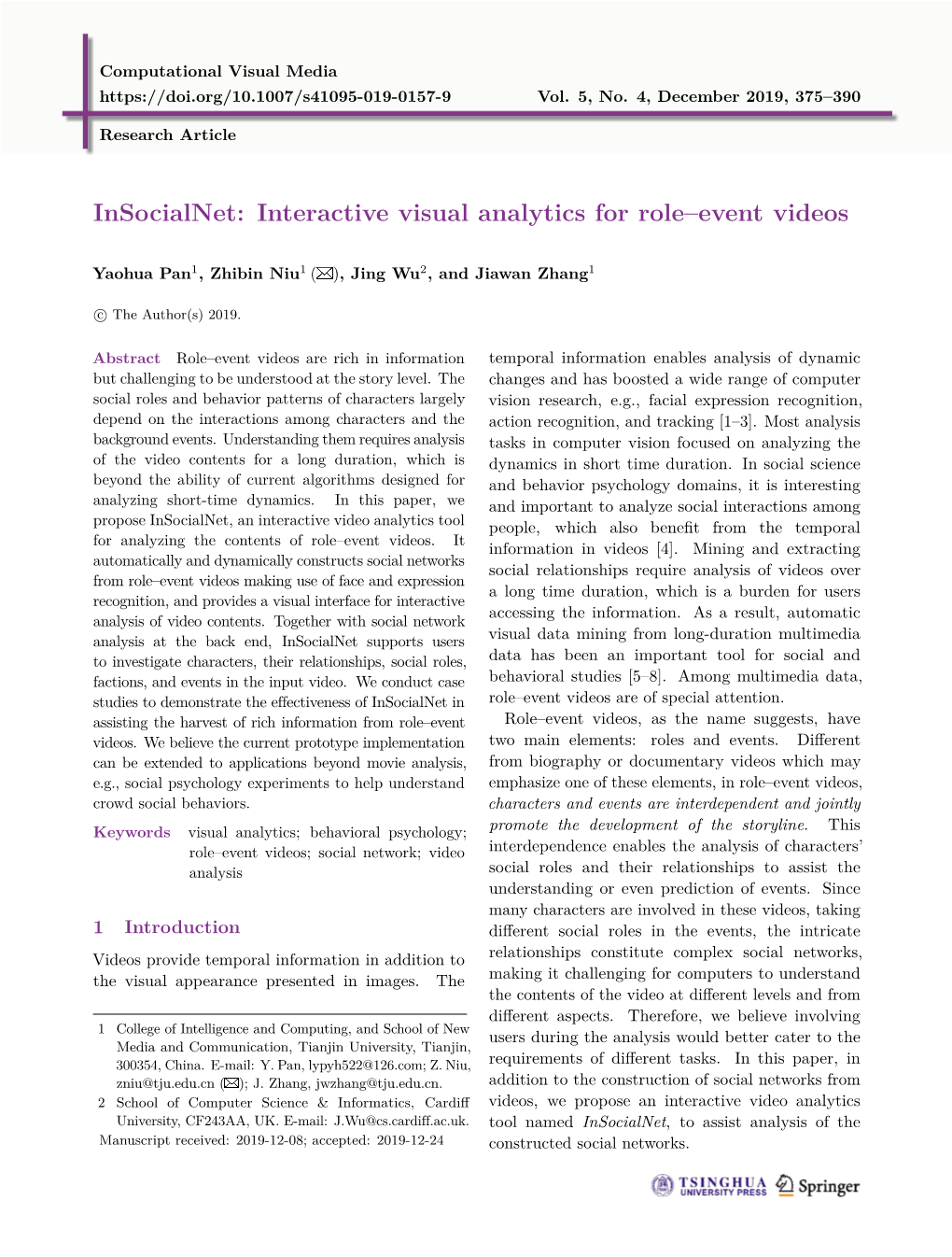 Insocialnet: Interactive Visual Analytics for Role–Event Videos