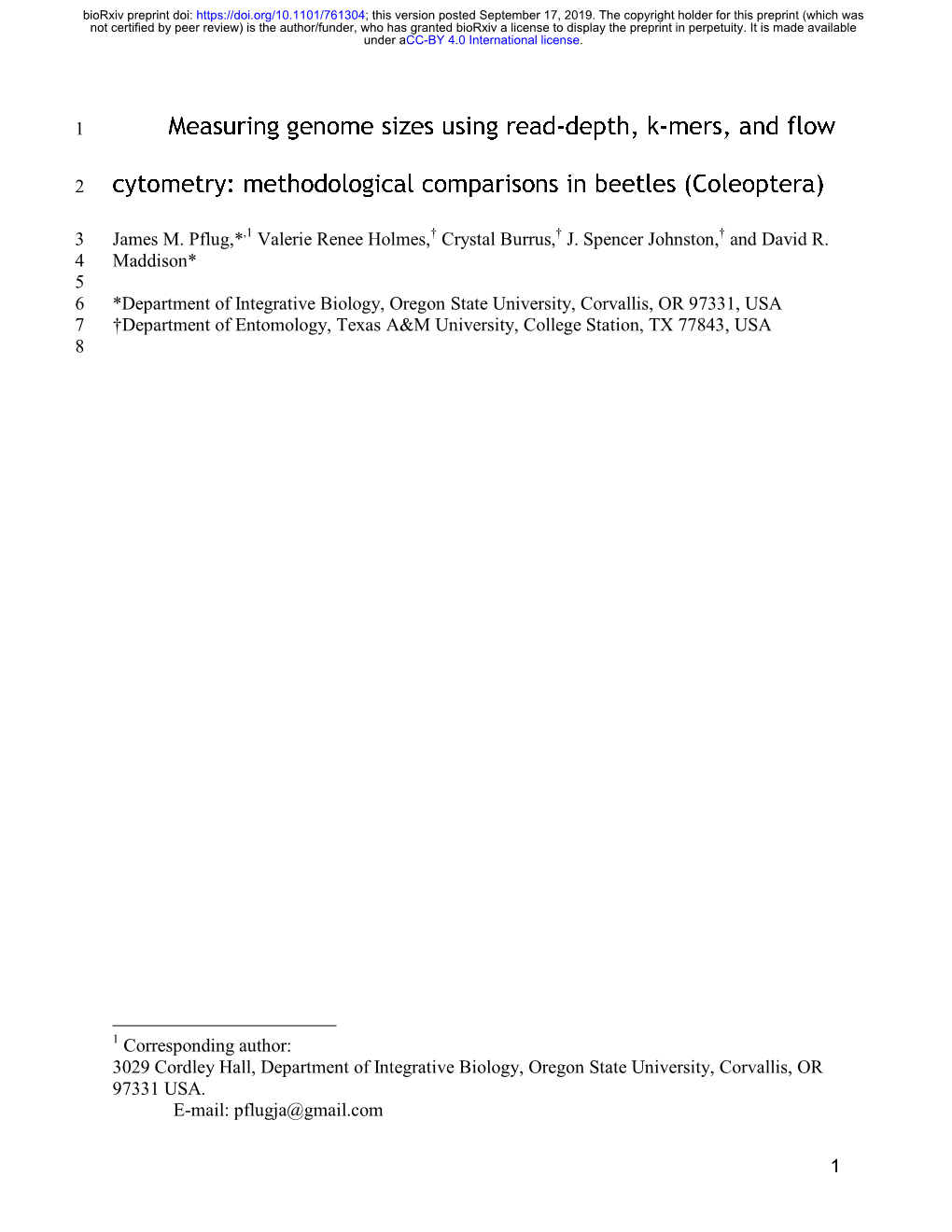 Measuring Genome Sizes Using Read-Depth, K-Mers, and Flow