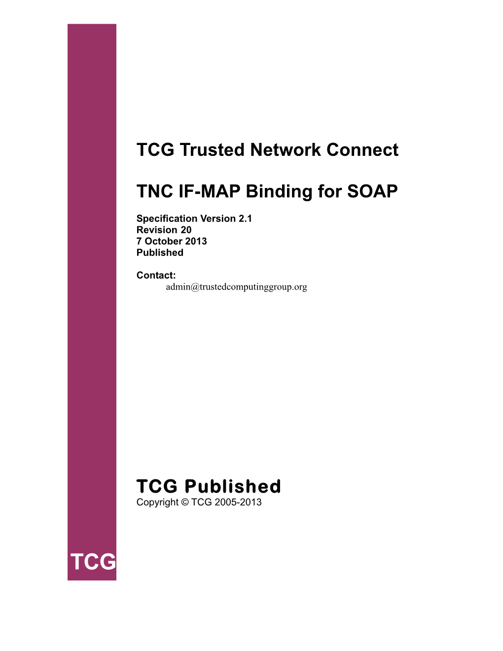 TCG TNC IF-MAP Binding for SOAP Version