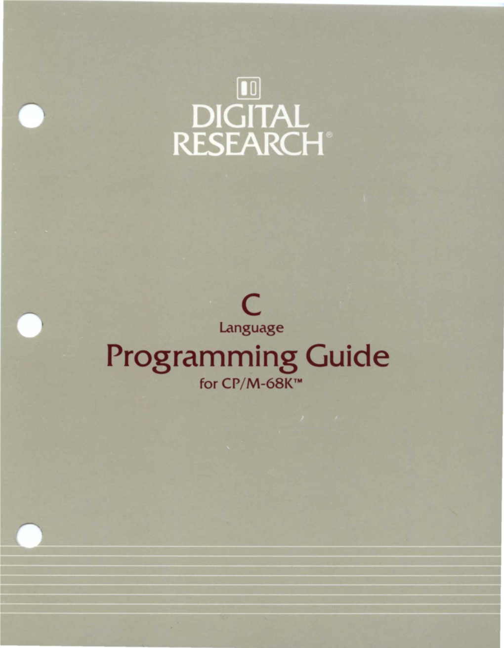 CPM-68K C Programming Guide.Pdf