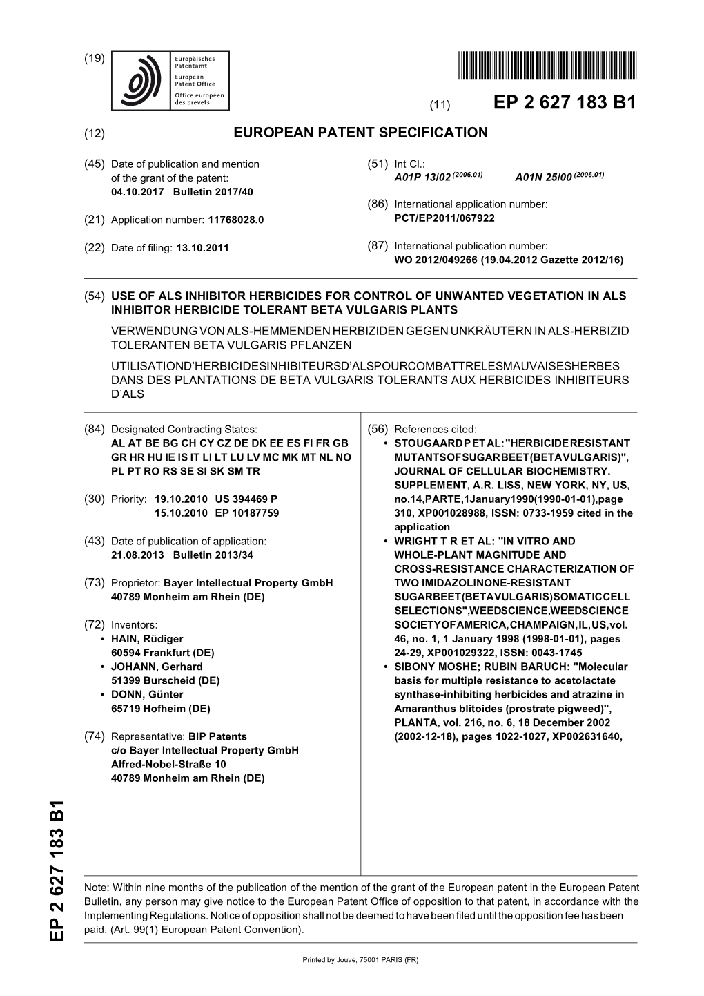 European Patent Specification