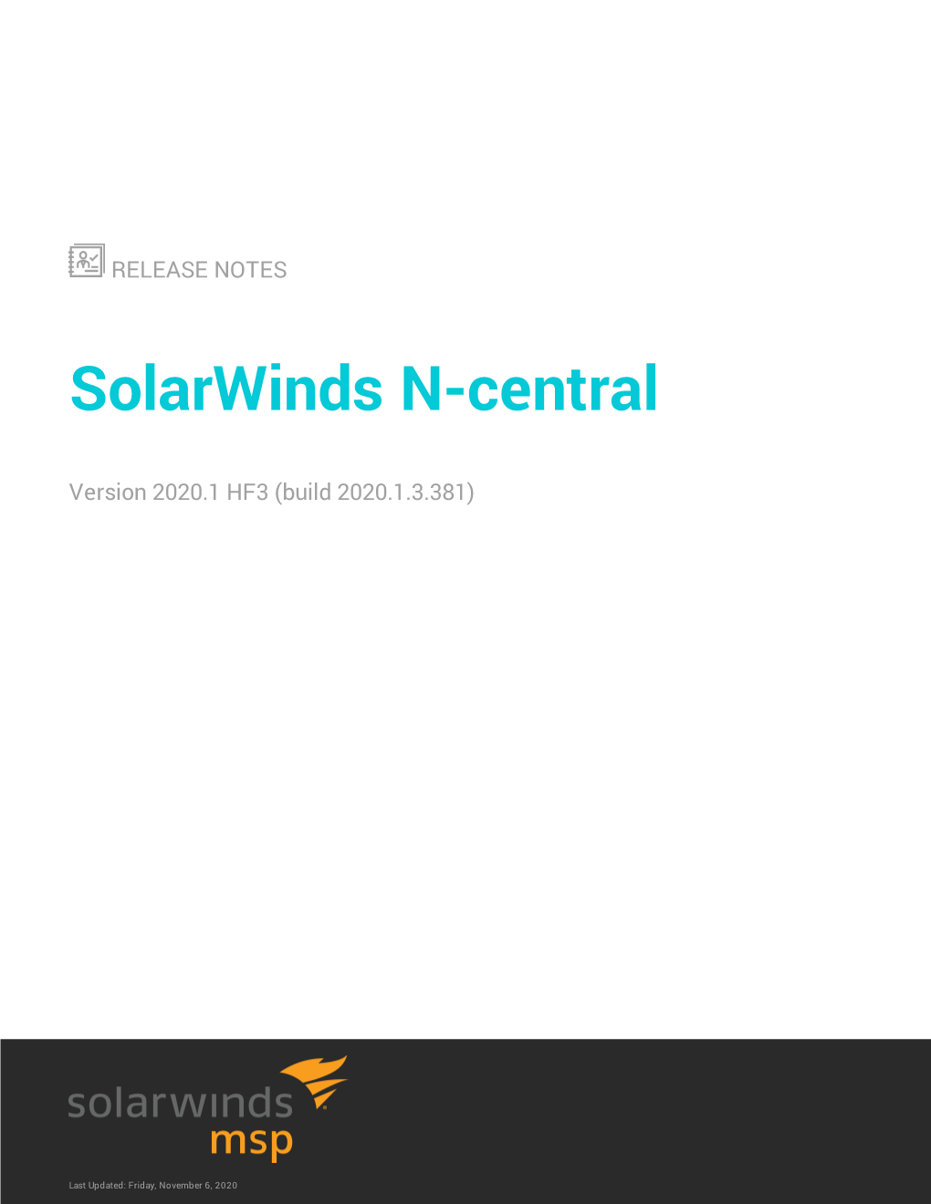 Solarwinds N-Central 2020.1 HF3