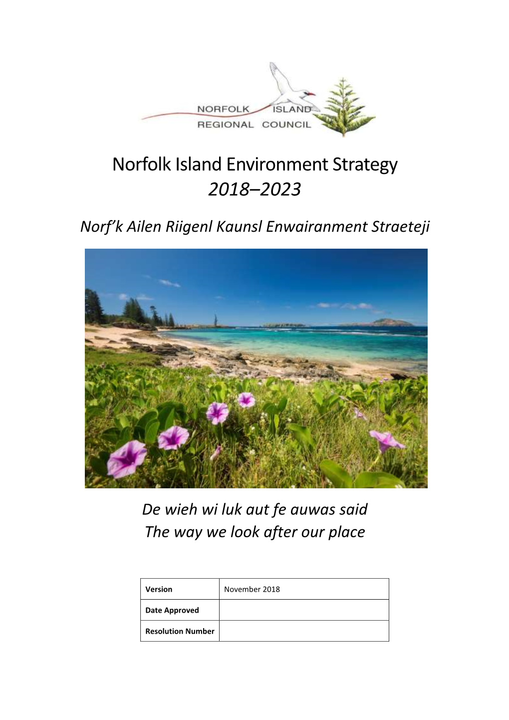 Norfolk Island Environment Strategy 2018–2023