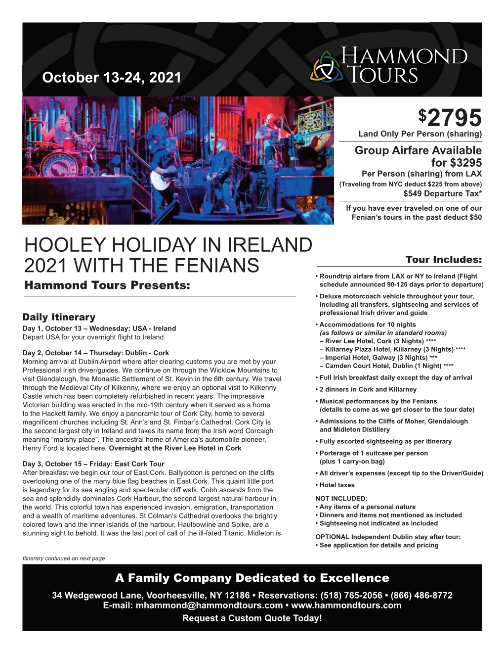 Hooley Holiday in Ireland 2021 with the Fenians