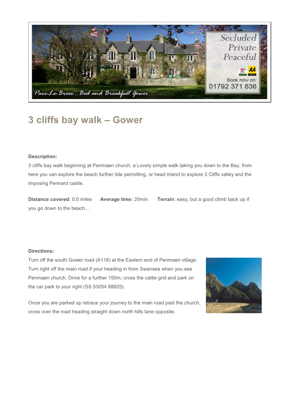 3 Cliffs Bay Walk – Gower