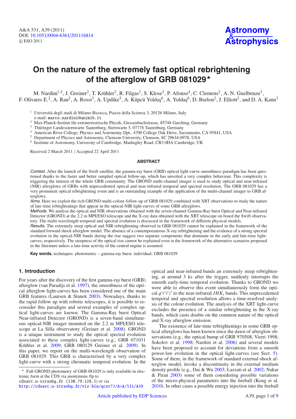 On the Nature of the Extremely Fast Optical Rebrightening of the Afterglow of GRB 081029