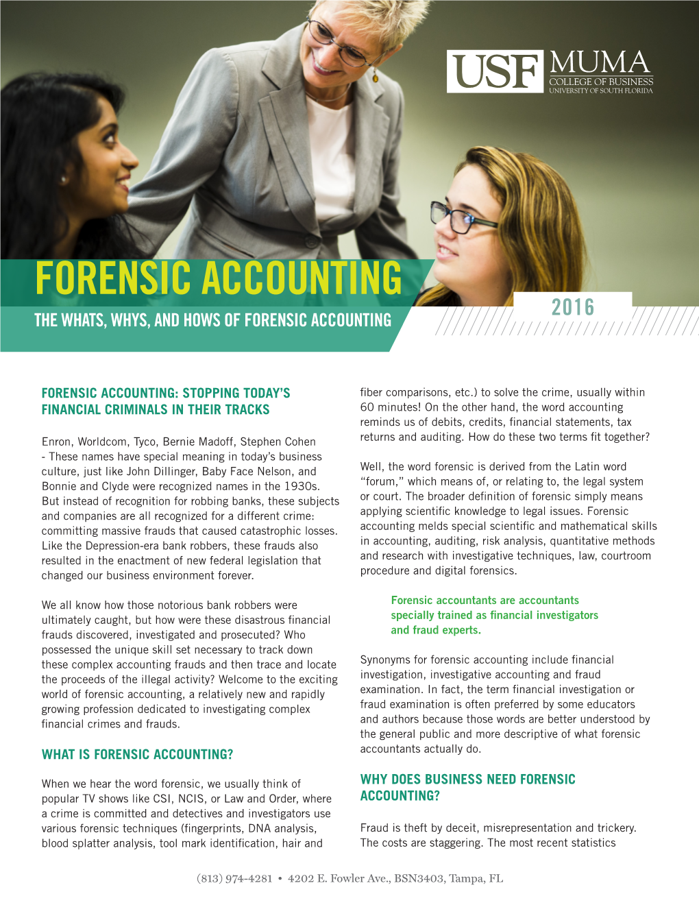 Forensic Accounting 2016 the Whats, Whys, and Hows of Forensic Accounting