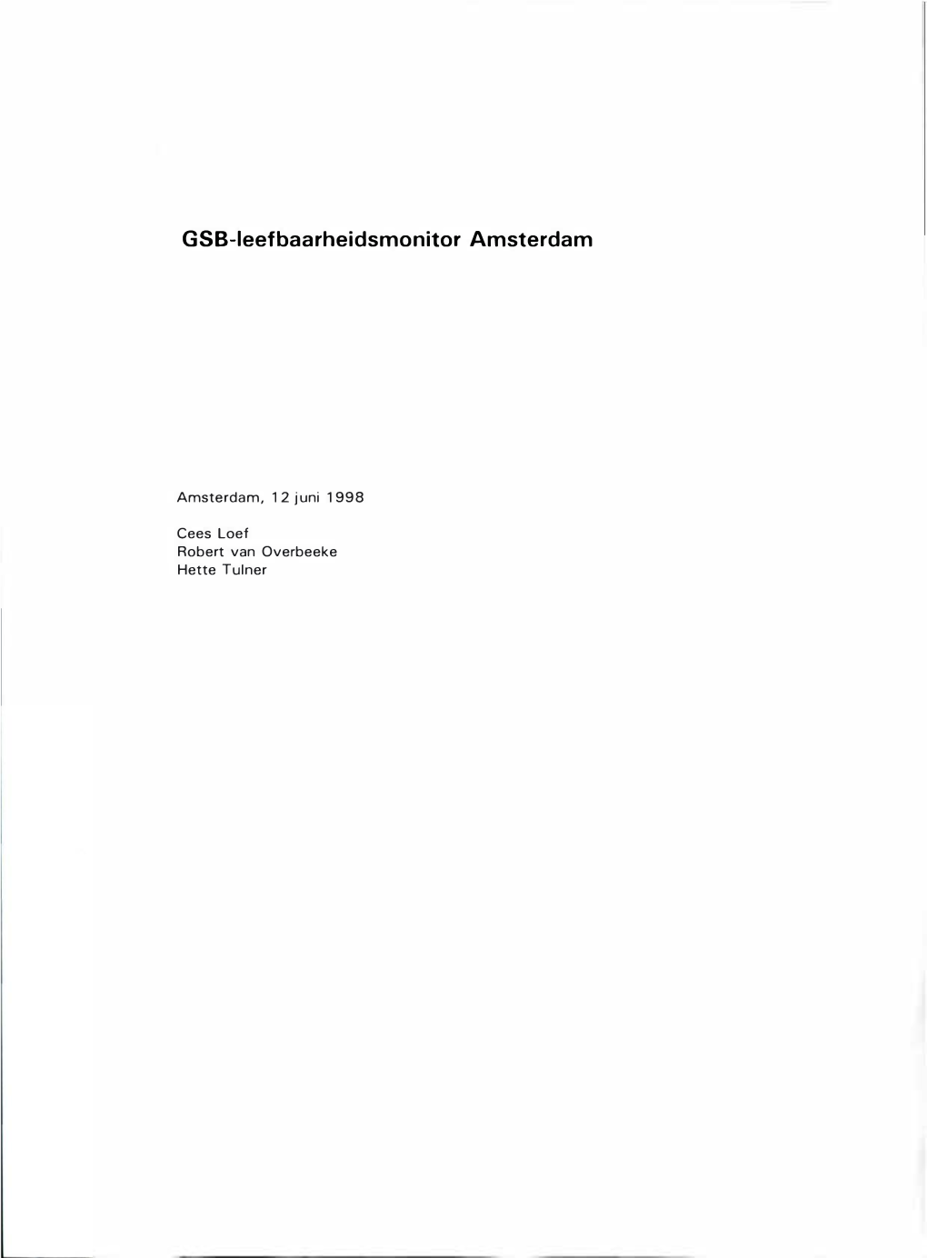 GSB Leefbaarheidsmonitor Amsterdam