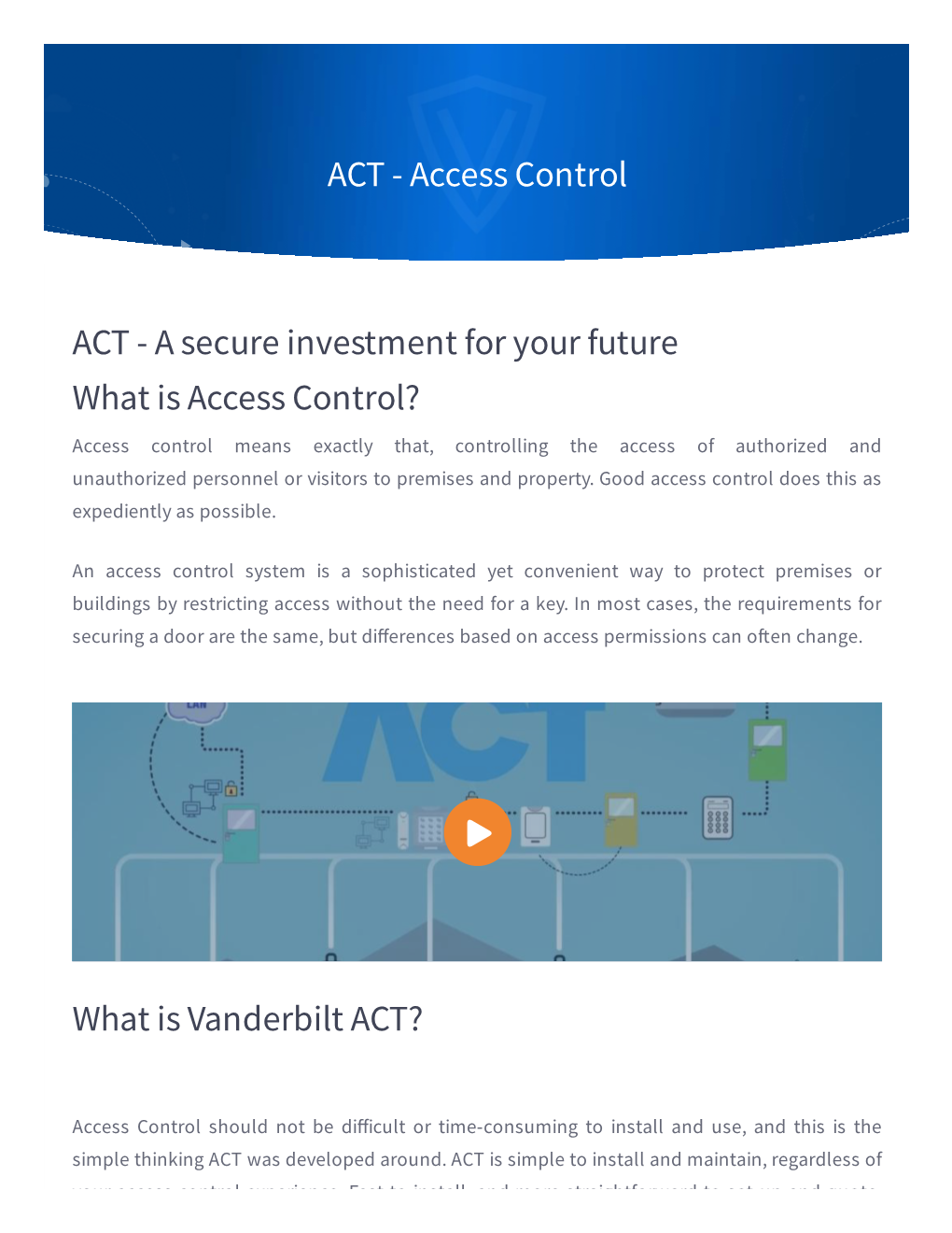 What Is Vanderbilt ACT?