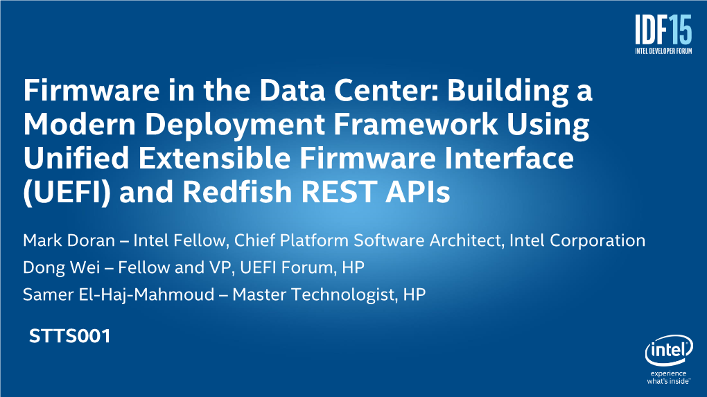 UEFI) and Redfish REST Apis