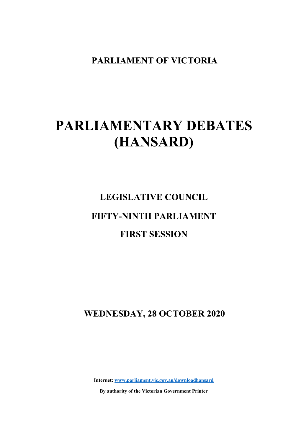 Parliamentary Debates (Hansard)