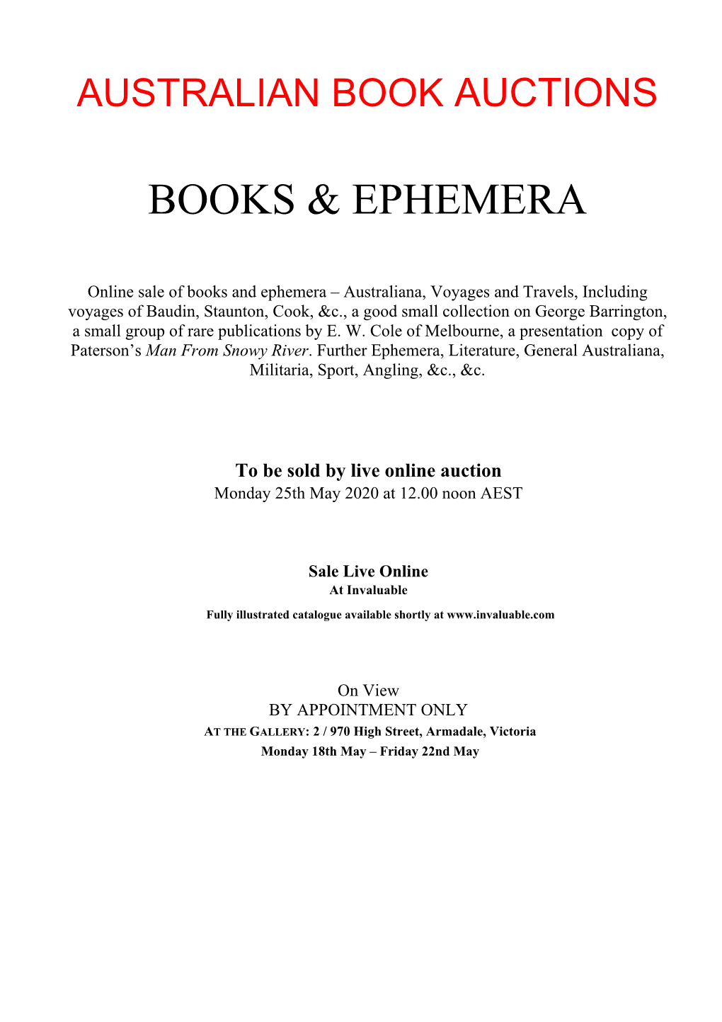 Books & Ephemera