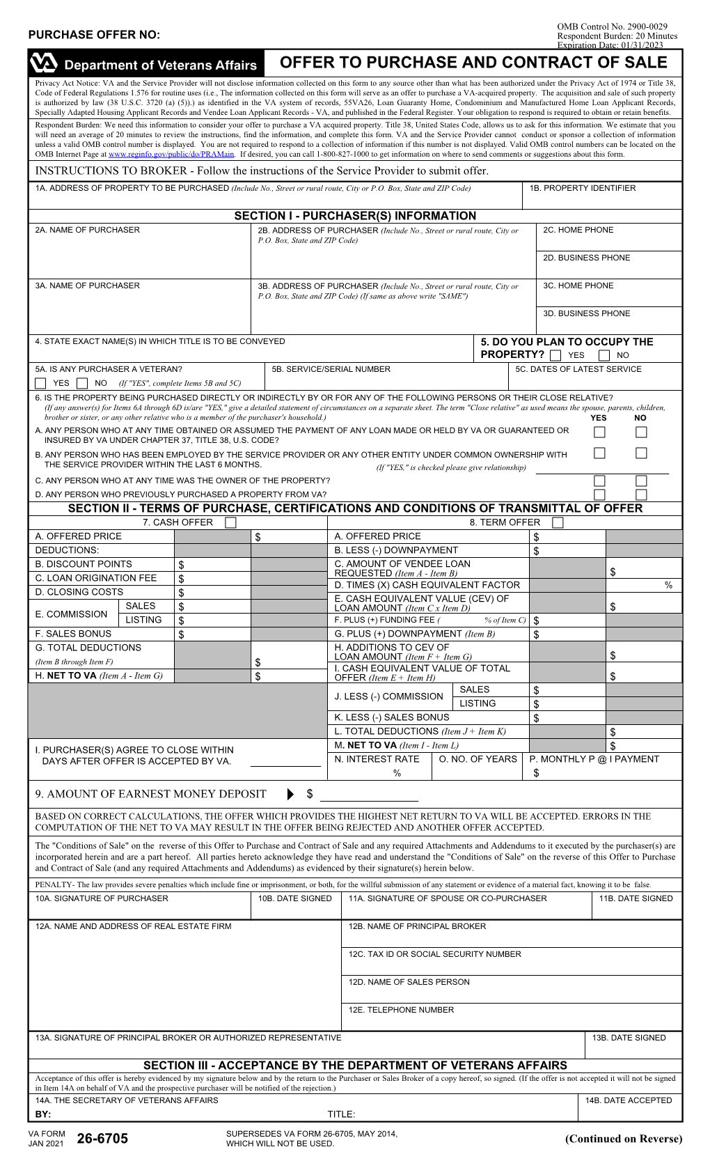 Offer to Purchase and Contract of Sale